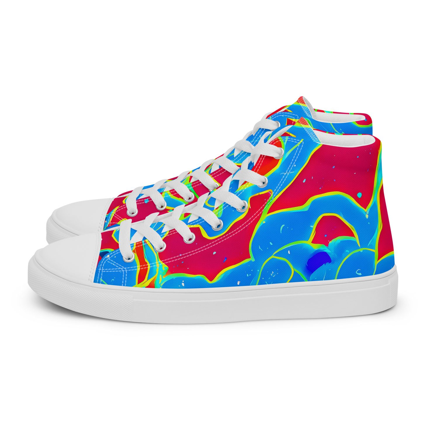 Men's High Top Canvas Shoes - Electric Bloom