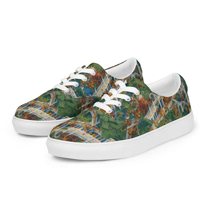 Women's Lace-Up Canvas Shoes - Emerald Dynasty