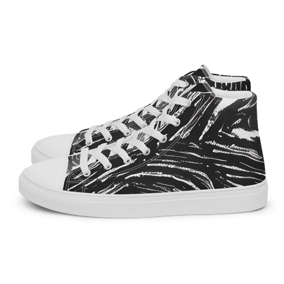 Women's High Top Canvas Shoes - Silver Swirl