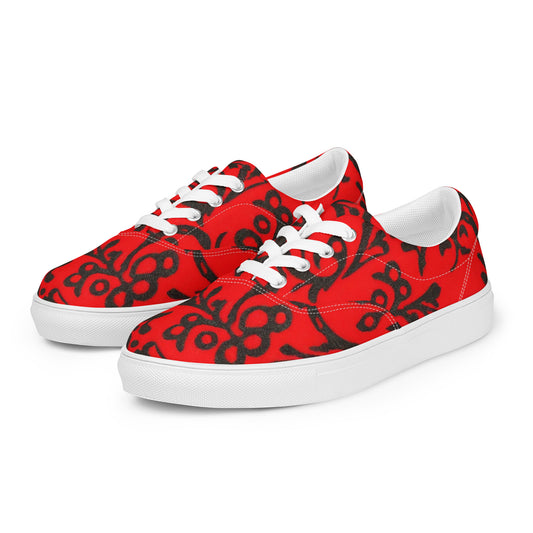 Women's Lace-Up Canvas Shoes - Scarlet Enigma
