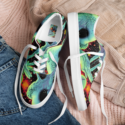 Women's Lace-Up Canvas Shoes - Galactic Grotesque