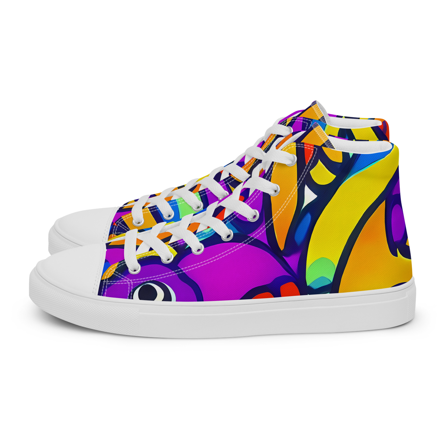 Women's High Top Canvas Shoes - Kaleido Fish