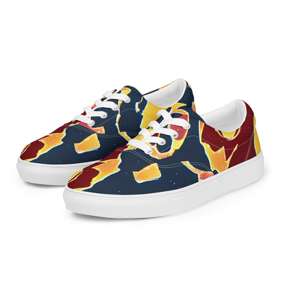 Women's Lace-Up Canvas Shoes - Sunset Silhouette