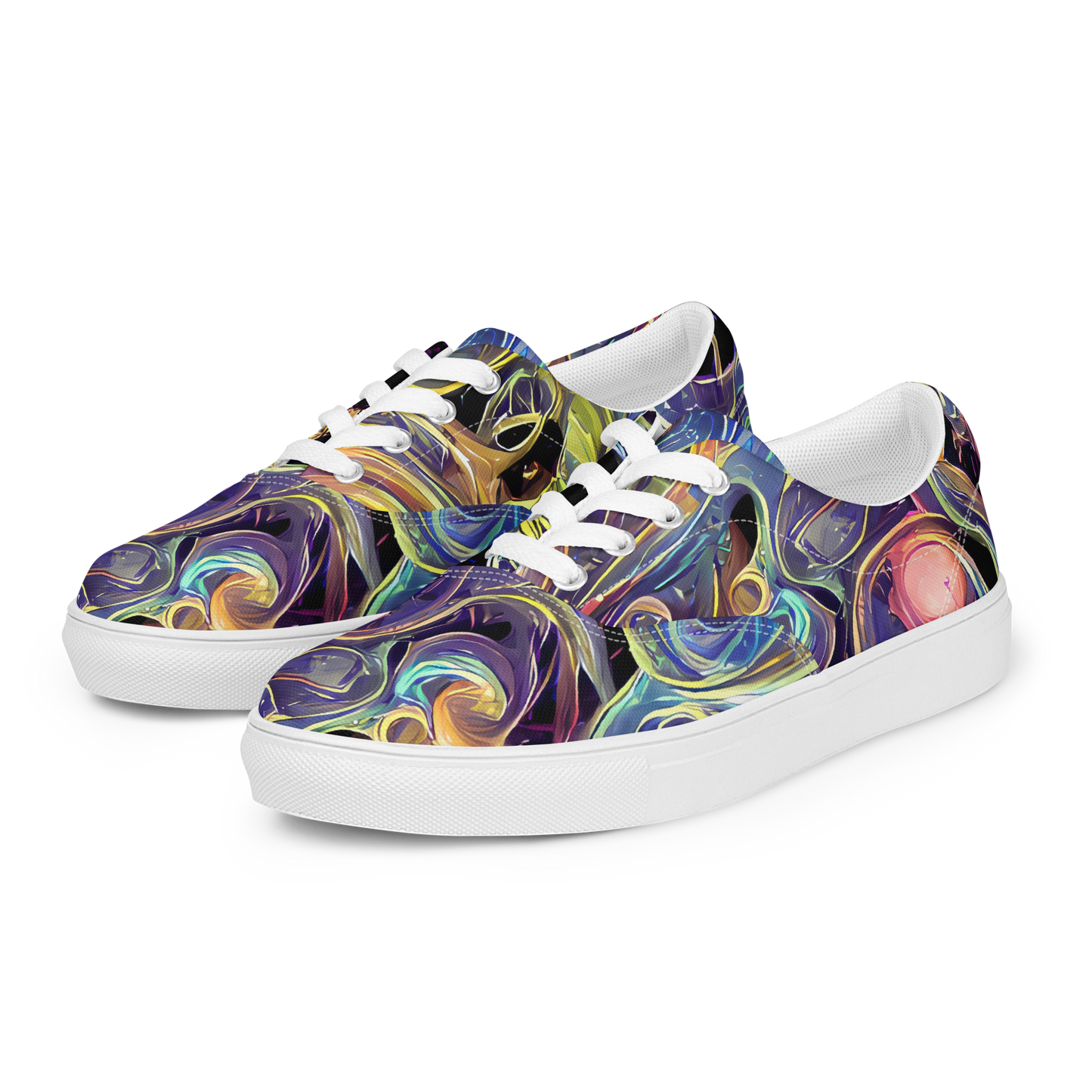 Women's Lace-Up Canvas Shoes - Lebacq Swirl