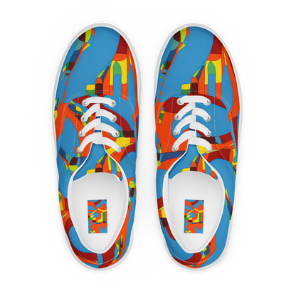 Men's Lace-Up Canvas Shoes - Fire Ocean Fusion