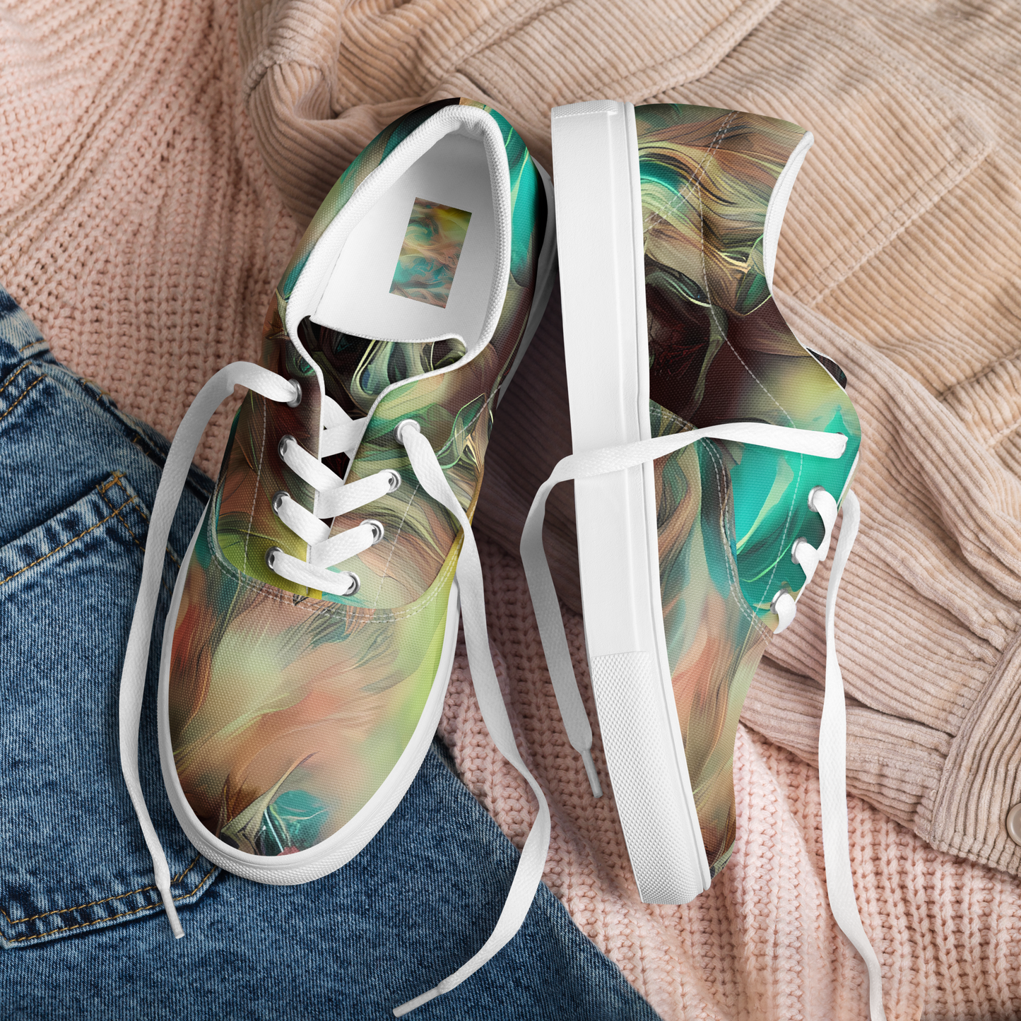 Women's Lace-Up Canvas Shoes - Enchanted Fusion