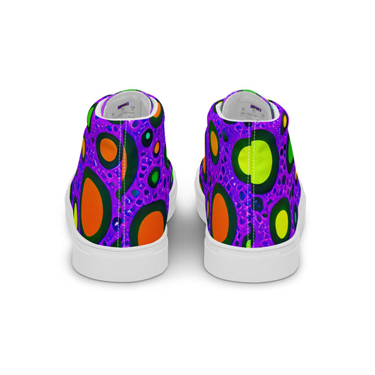 Women's High Top Canvas Shoes - Luminous Bubbles
