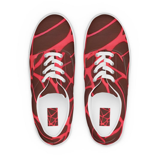 Men's Lace-Up Canvas Shoes - Scarlet Vines