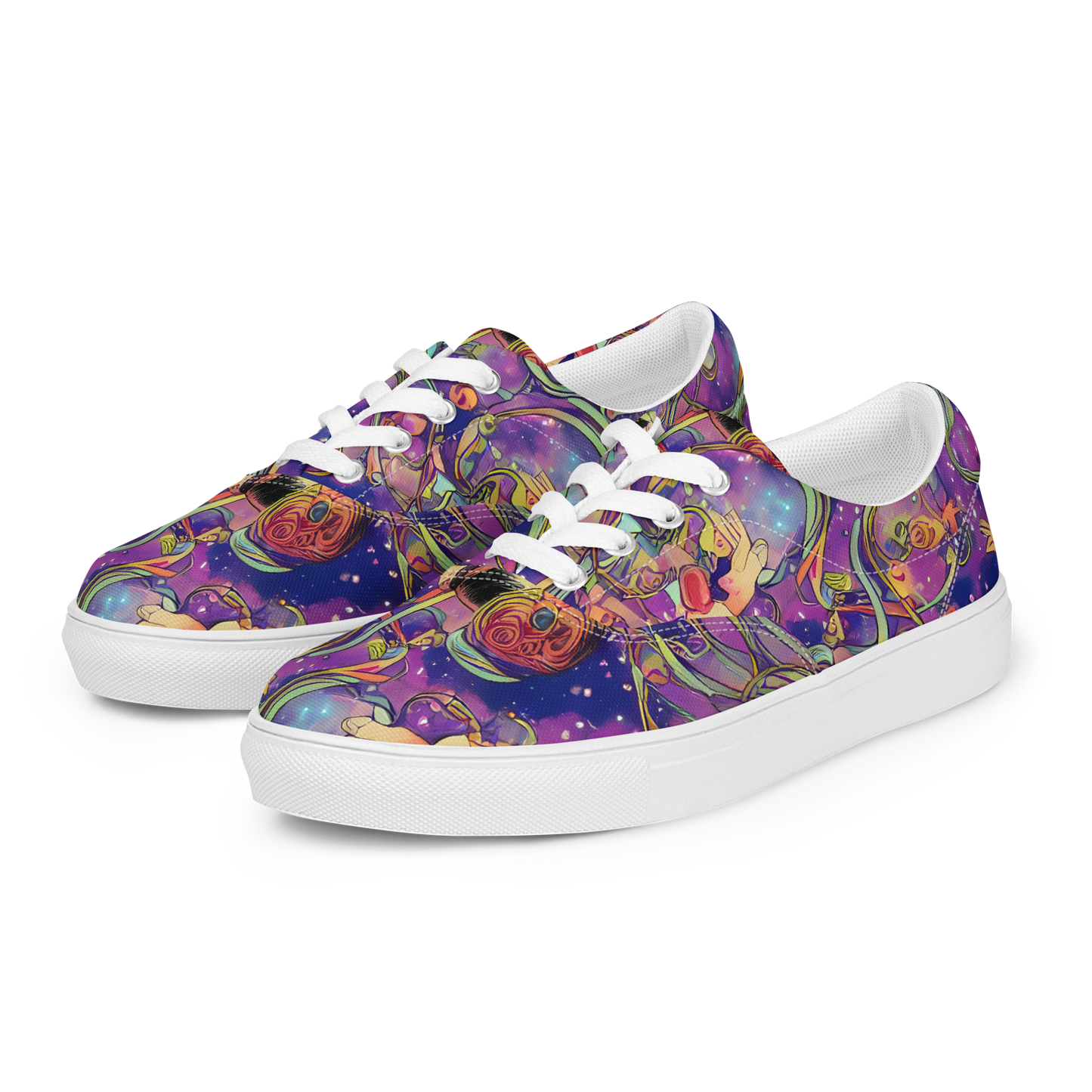 Women's Lace-Up Canvas Shoes - Spiral of Stardust