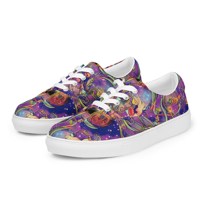 Women's Lace-Up Canvas Shoes - Spiral of Stardust