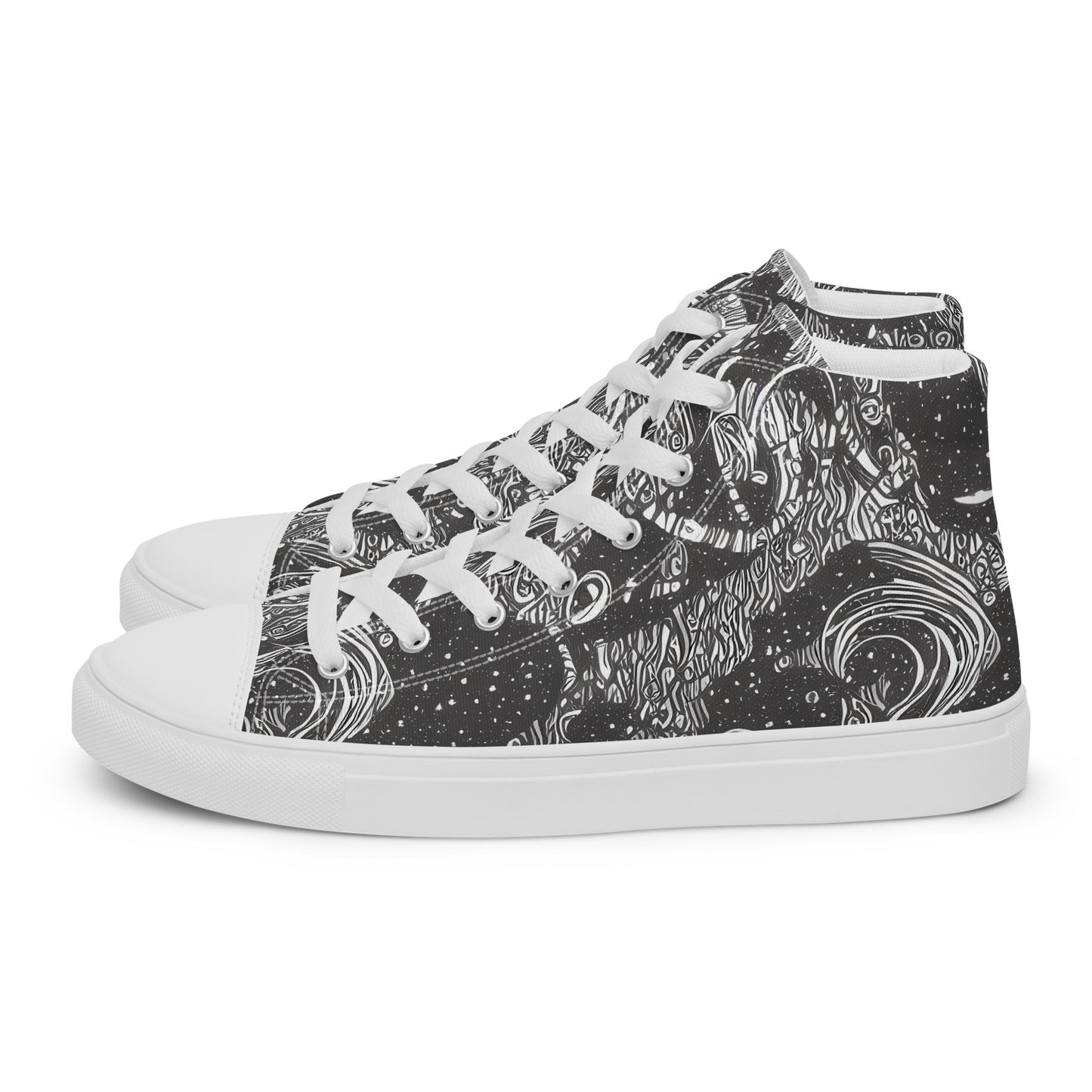 Men's High Top Canvas Shoes - Shadow Reverie