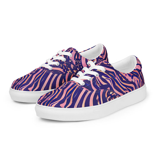 Women's Lace-Up Canvas Shoes - Ethereal Etch