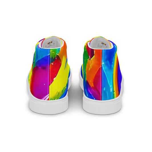 Men's High Top Canvas Shoes - Psychedelic Splash