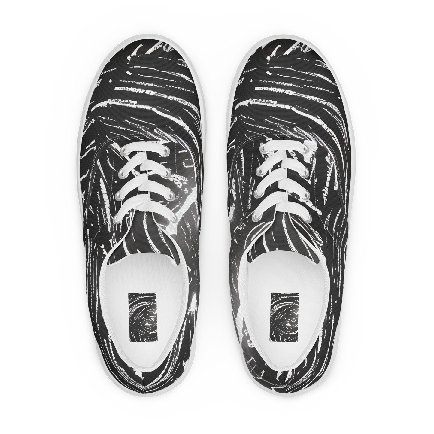 Men's Lace-Up Canvas Shoes - Silver Swirl