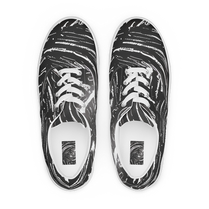 Men's Lace-Up Canvas Shoes - Silver Swirl