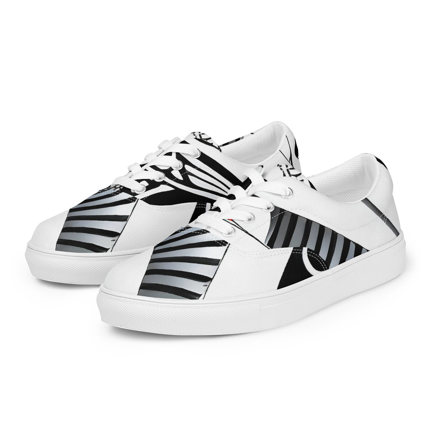 Women's Lace-Up Canvas Shoes - Fashion Print, By Carl Rahl