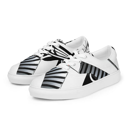 Women's Lace-Up Canvas Shoes - Fashion Print, By Carl Rahl