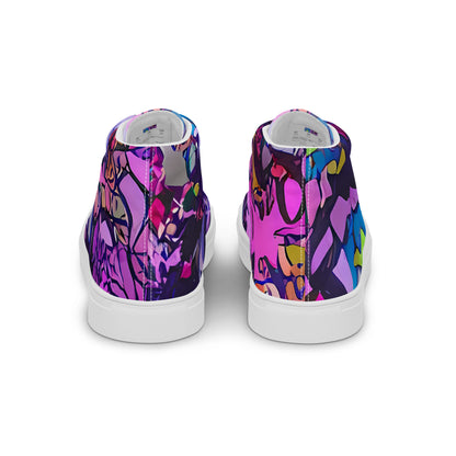 Women's High Top Canvas Shoes - Chromatic Frenzy