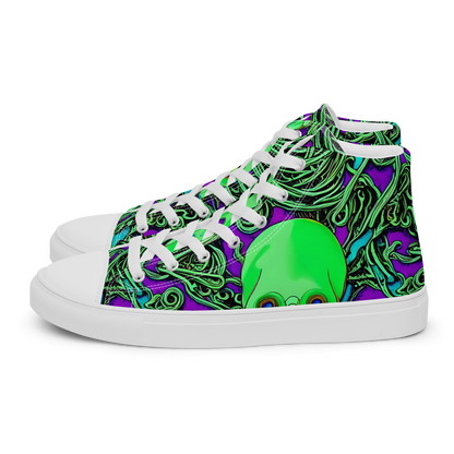 Men's High Top Canvas Shoes - Ghostly Labyrinth