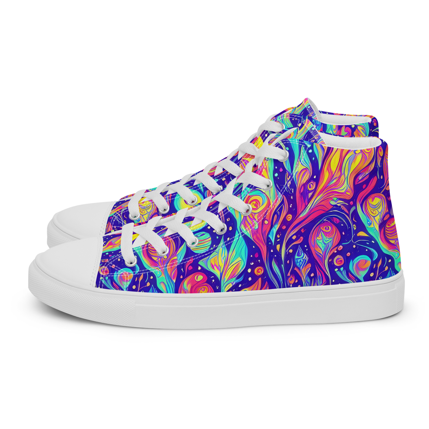 Men's High Top Canvas Shoes - Mystic Petal Dance