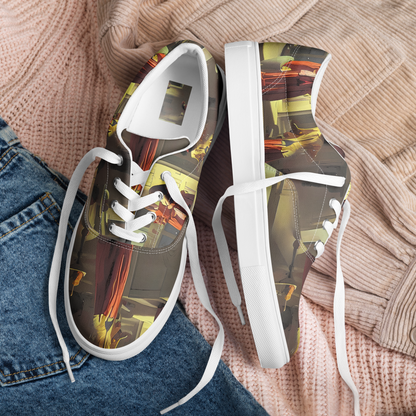Women's Lace-Up Canvas Shoes - Surreal Shadows