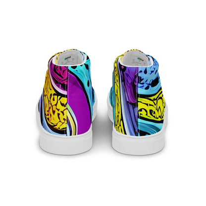 Women's High Top Canvas Shoes - Orbiting Orbs