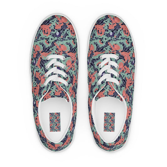 Men's Lace-Up Canvas Shoes - Cosmic Coral