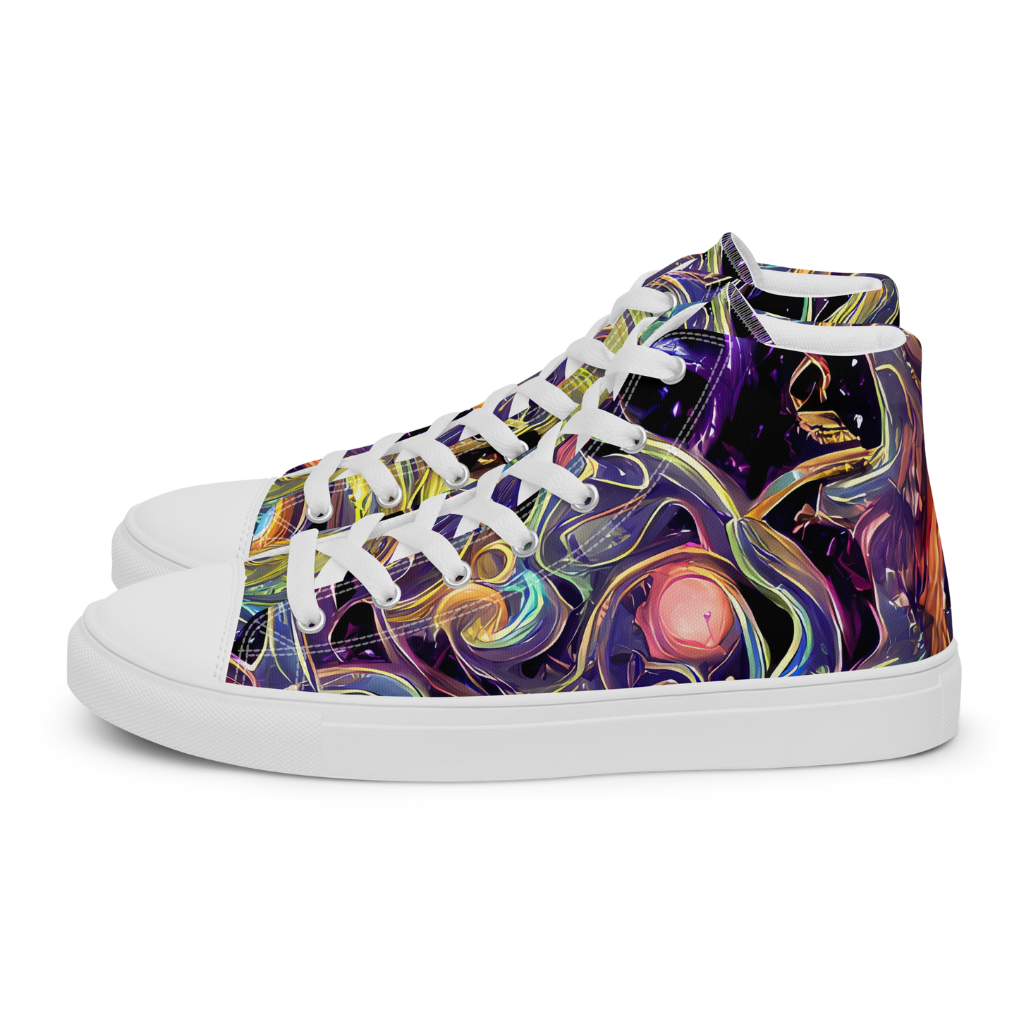 Men's High Top Canvas Shoes - Lebacq Swirl