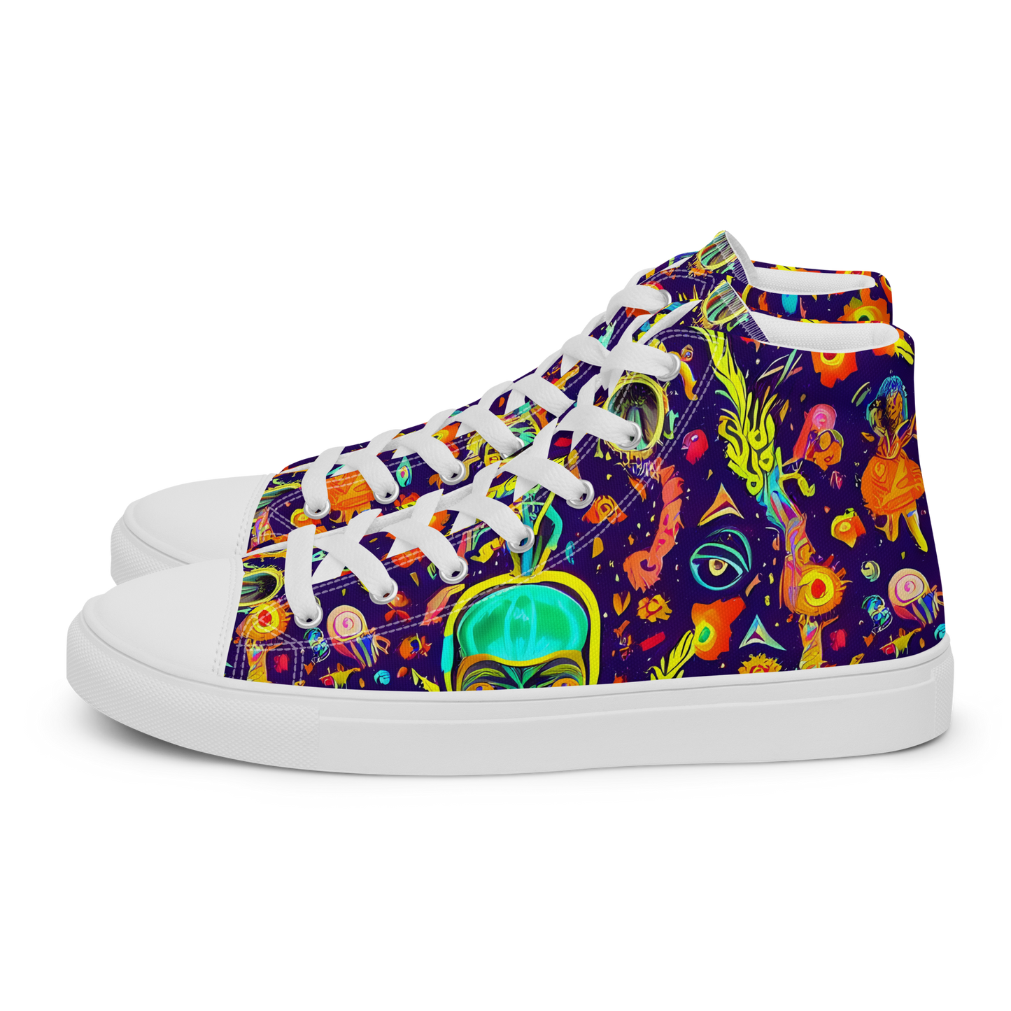 Men's High Top Canvas Shoes - Celestial Quirk