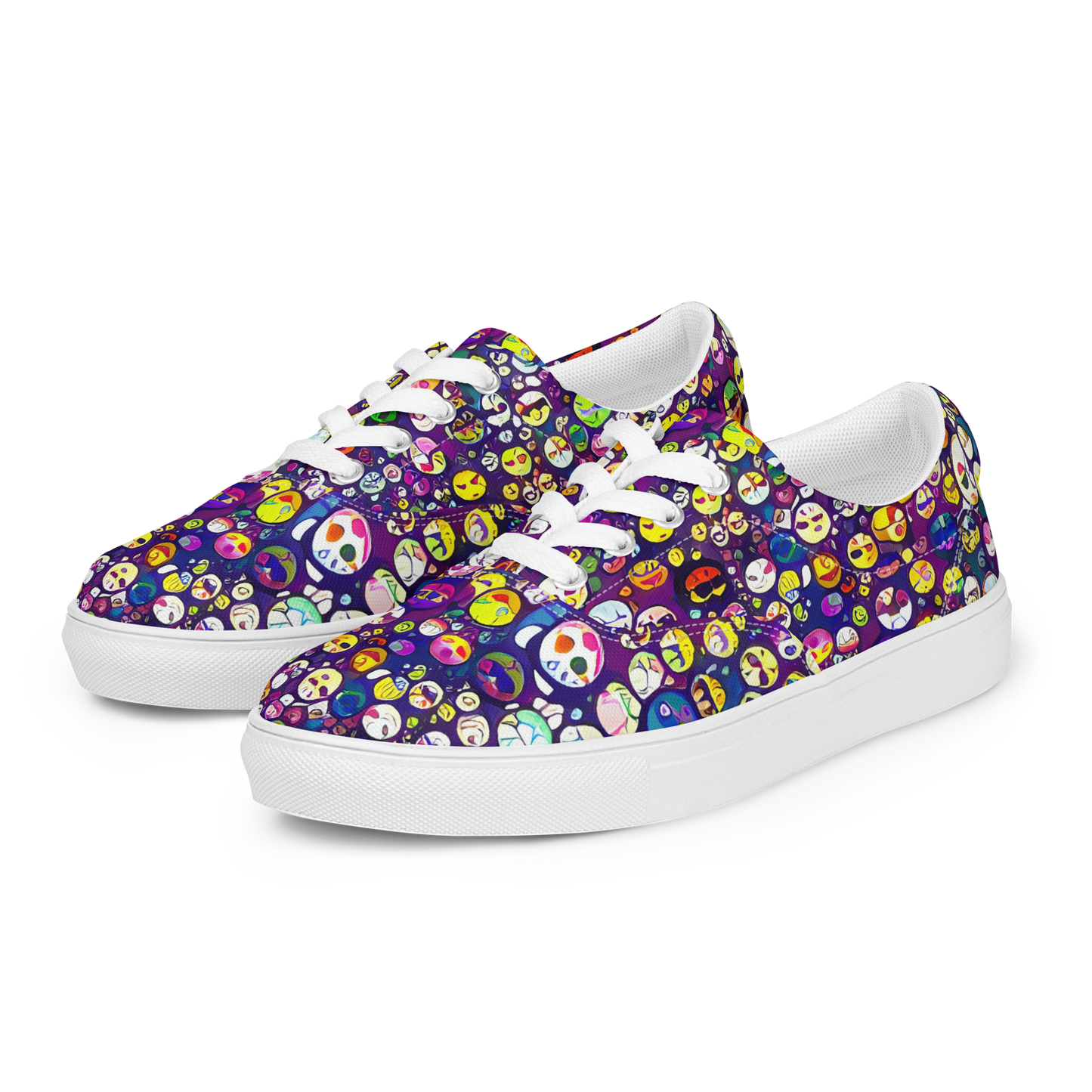 Women's Lace-Up Canvas Shoes - Mosaic Moods