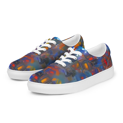 Women's Lace-Up Canvas Shoes - Abstract Conflux