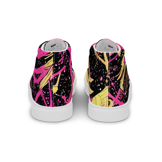 Women's High Top Canvas Shoes - Galaxy Graffiti