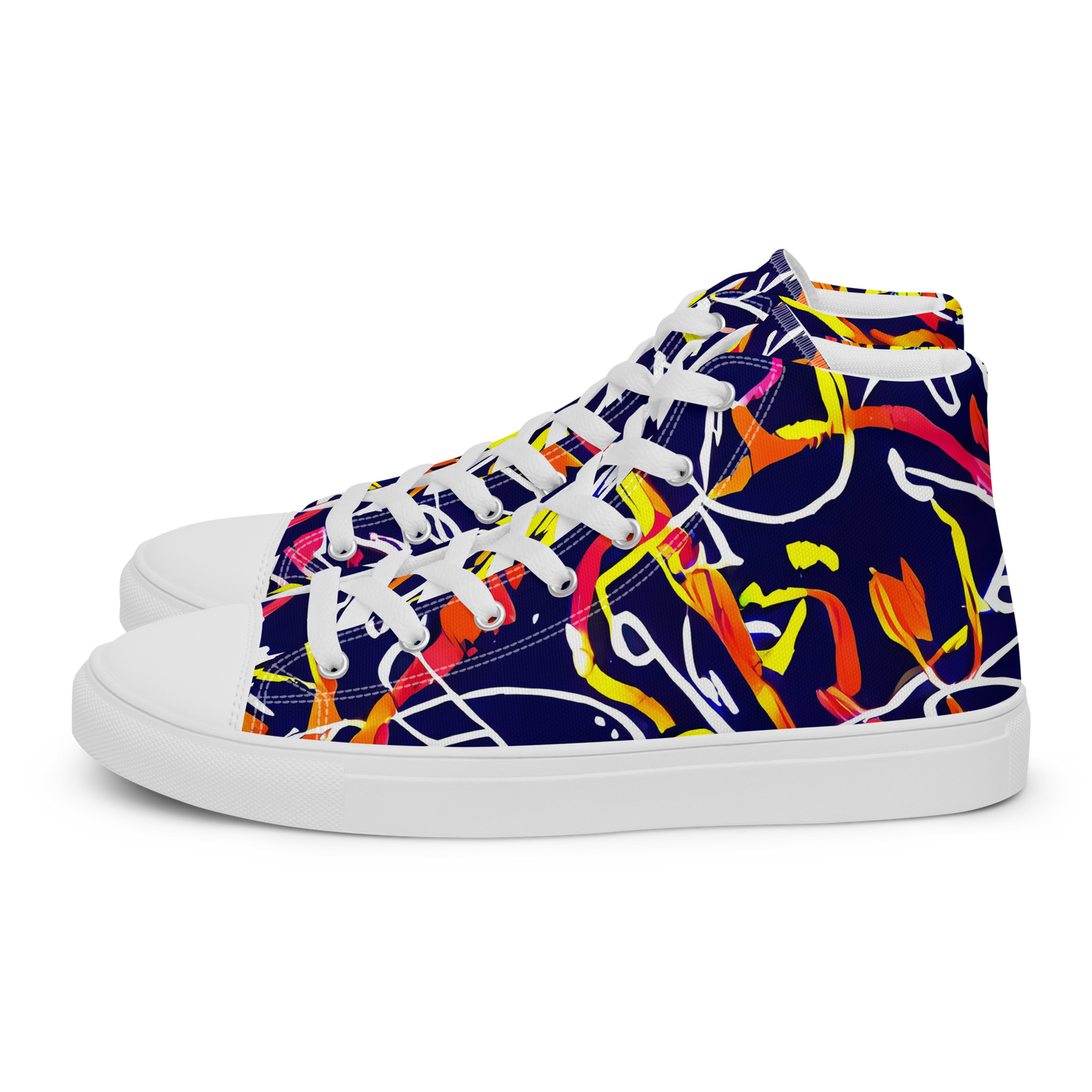 Men's High Top Canvas Shoes - Neon Currents