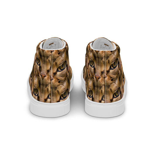 Women's High Top Canvas Shoes - Feline Whisper