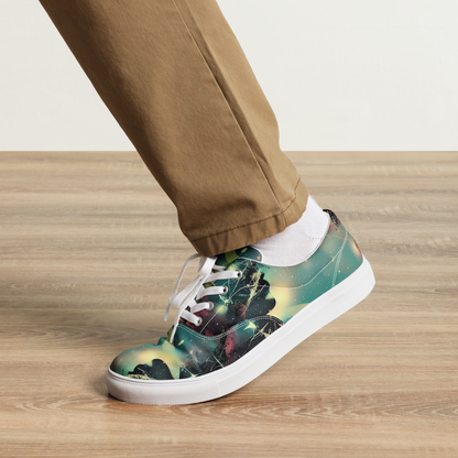 Men's Lace-Up Canvas Shoes - Galactic Serpent