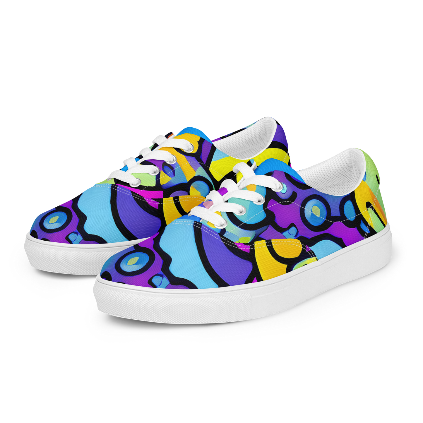 Women's Lace-Up Canvas Shoes - Radiant Lagoon