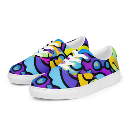 Women's Lace-Up Canvas Shoes - Radiant Lagoon
