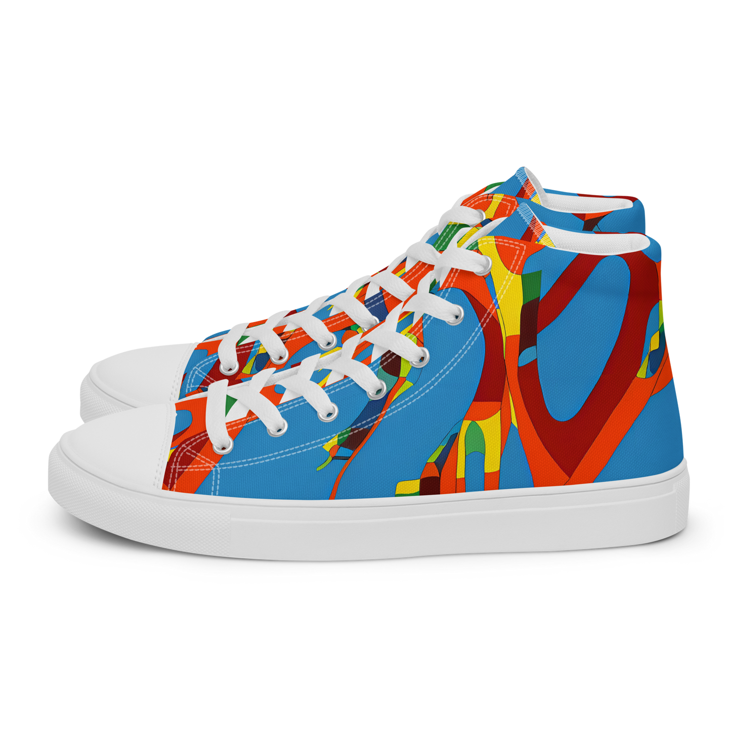 Women's High Top Canvas Shoes - Fire Ocean Fusion