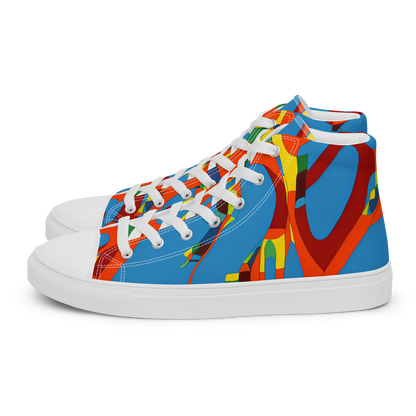 Women's High Top Canvas Shoes - Fire Ocean Fusion