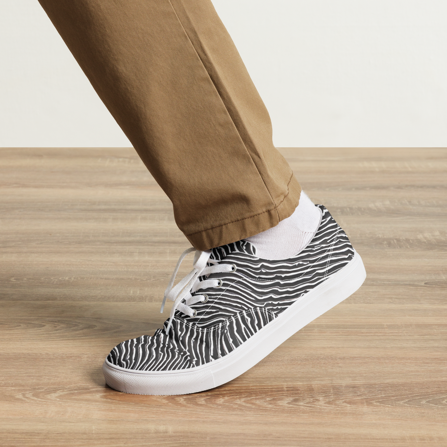 Men's Lace-Up Canvas Shoes - Hypnotic Waves