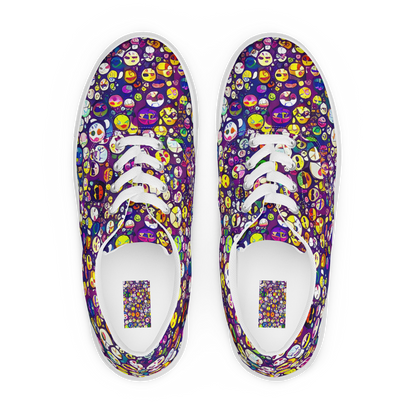 Men's Lace-Up Canvas Shoes - Mosaic Moods