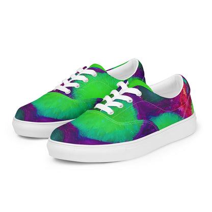 Women's Lace-Up Canvas Shoes - Acid Raindrops