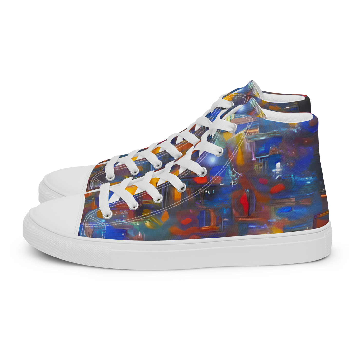 Women's High Top Canvas Shoes - Abstract Conflux