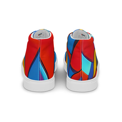Women's High Top Canvas Shoes - Mondrian Maze