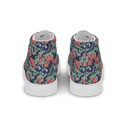Men's High Top Canvas Shoes - Cosmic Coral