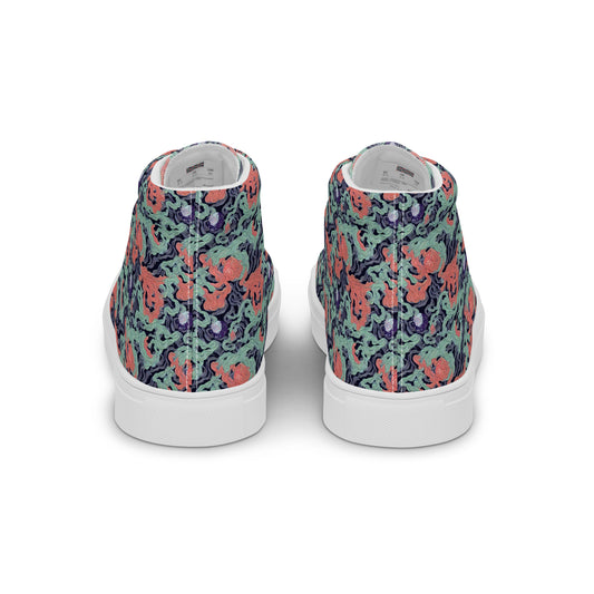 Men's High Top Canvas Shoes - Cosmic Coral