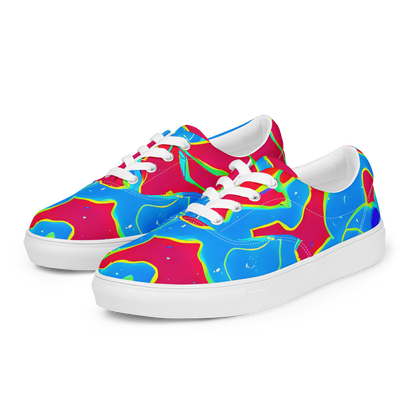 Women's Lace-Up Canvas Shoes - Electric Bloom