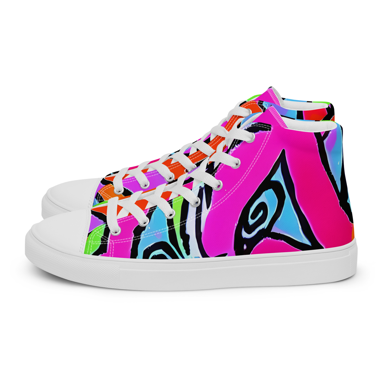 Men's High Top Canvas Shoes - Electric Mosaic