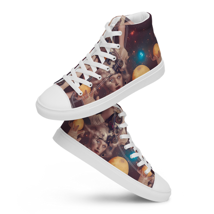 Men's High Top Canvas Shoes - Nebula Siren