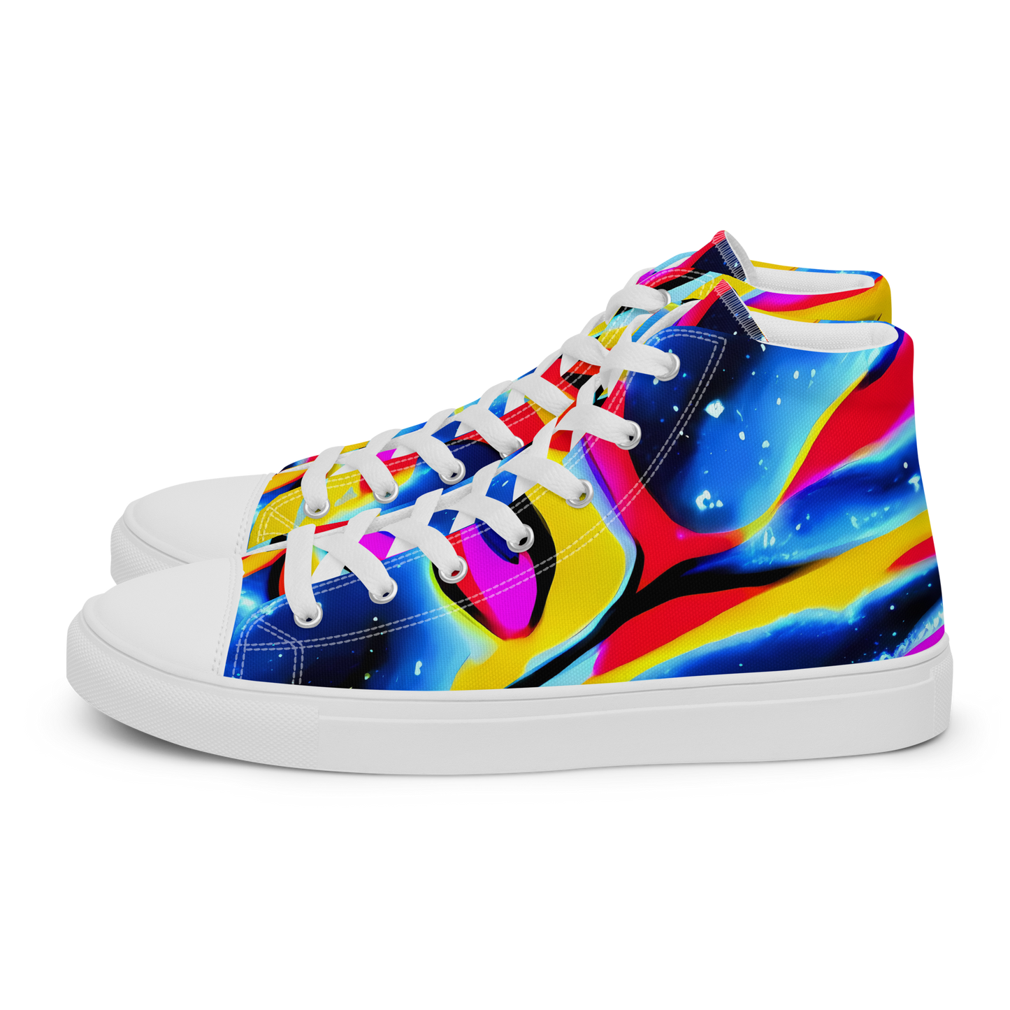 Men's High Top Canvas Shoes - Electric Dreamscape